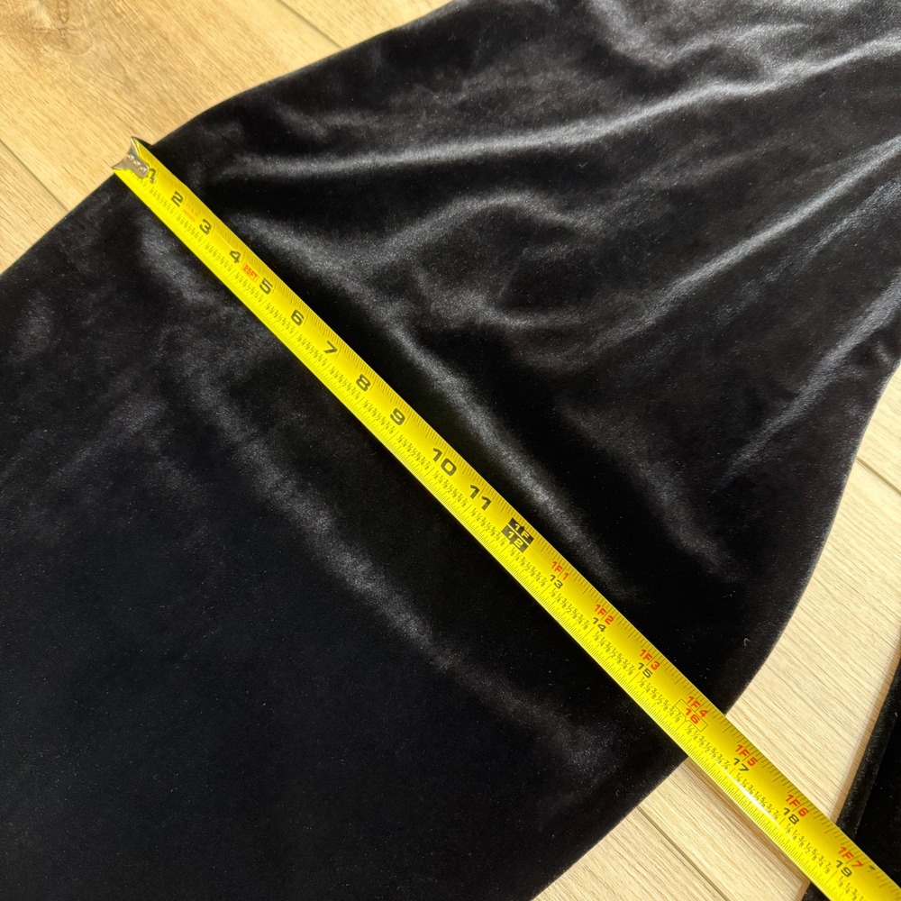 Ted Baker Black Velvet One Shoulder Sleeve Modern Minimalist Cocktail Dress Sz 1 - Picture 11 of 12